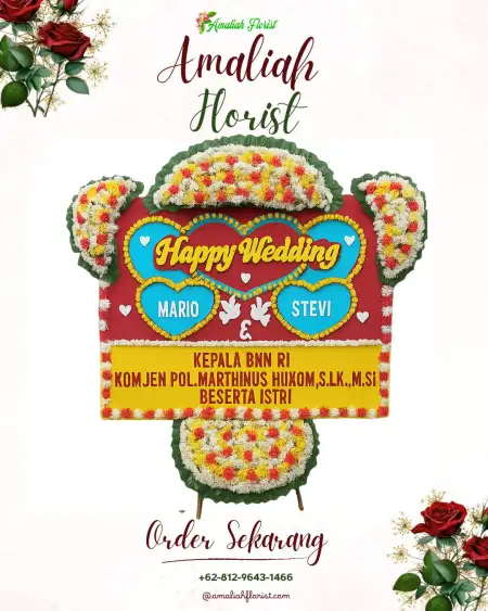 Papan Bunga Pernikahan Kerang